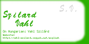 szilard vahl business card